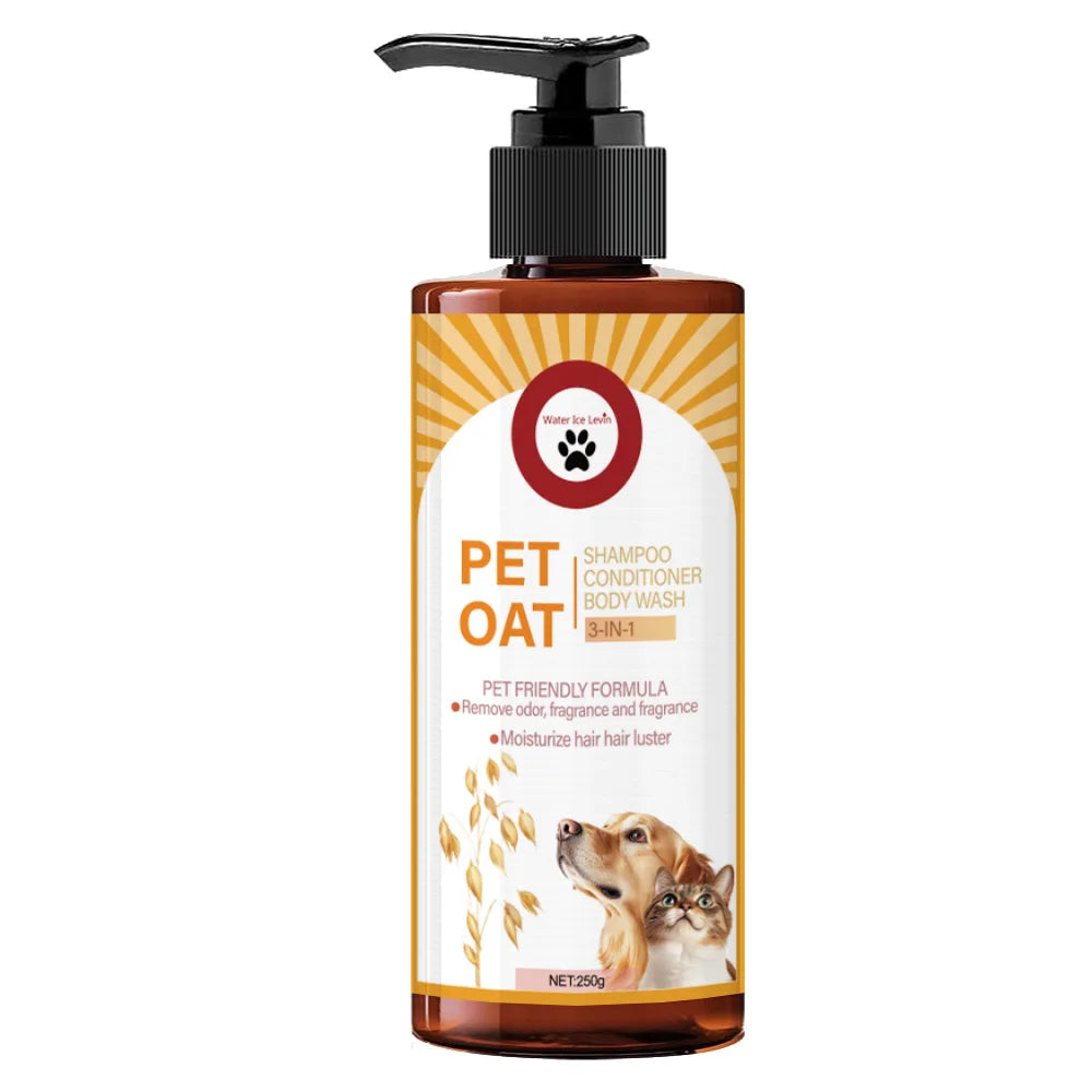 Pet Shampoo; Cleans Hair, Removes Odors, Makes Hair Soft and Not Dull, Has a Long-Lasting Fragrance, Is Specifically Designed for Pets, Suitable for Bathing Dogs and Cats Qme 250g Pet Shampoo