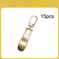 15pcs Wave Zipper Replacement Repair Head Handle Suitable for Luggage, Clothing, Jackets, Backpacks, Boots, Silvery/Golden Qme Golden-15pcs