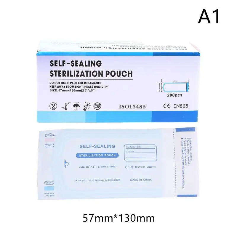 Self-sealing Sterilizer Pouches Bags 4 Disposable Nail Art Qme A1