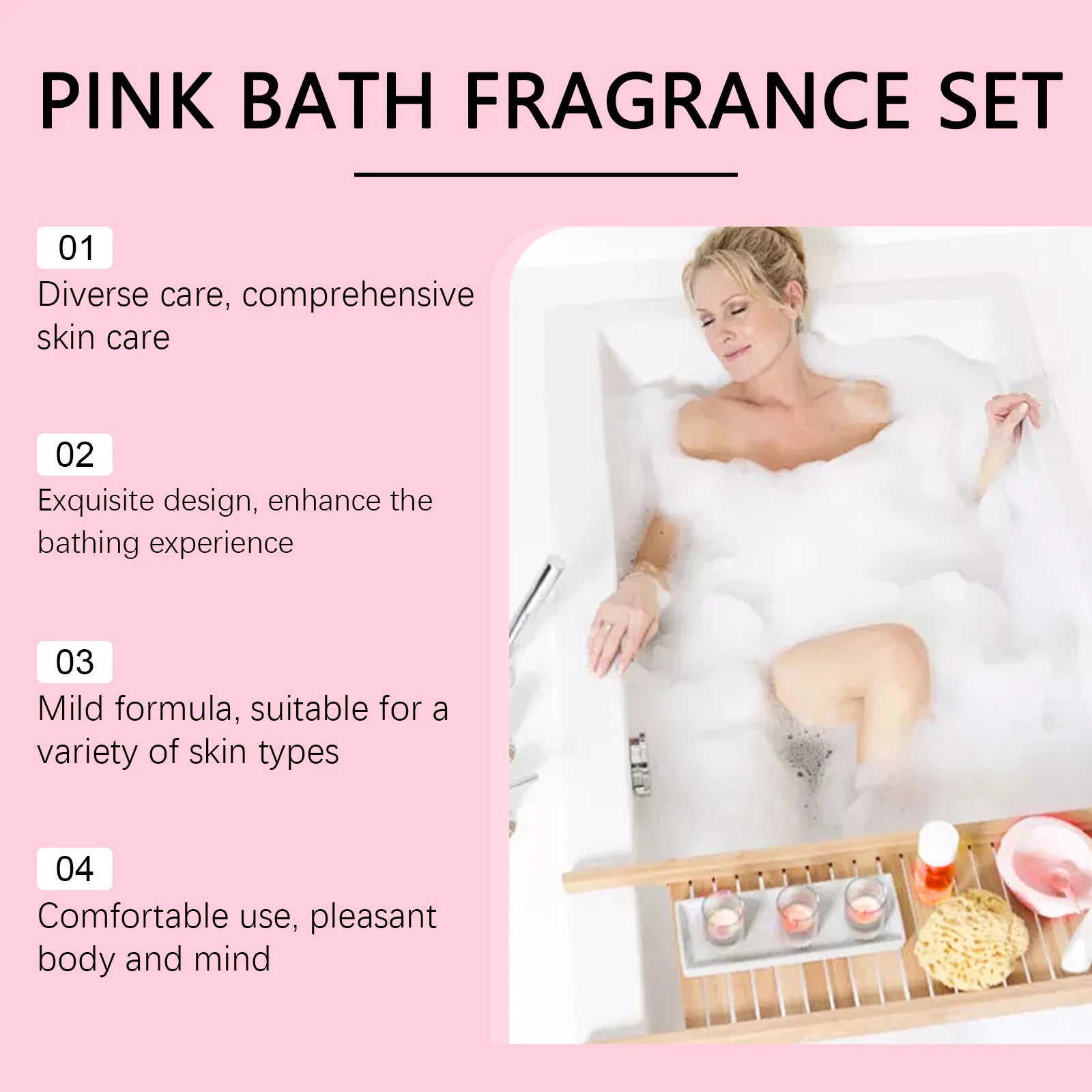 Pink Bath Fragrance Contains Bombs Hair Band Cup Scented Candle Etc Qme