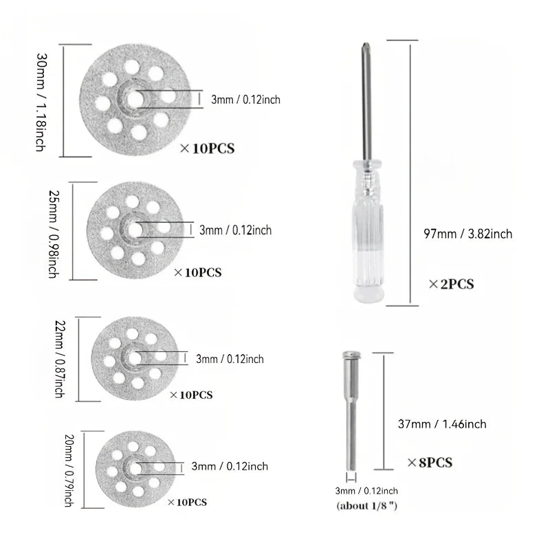 50-piece diamond cutting disc set, suitable for stone, ceramic, resin, metal and other DIY crafts Qme