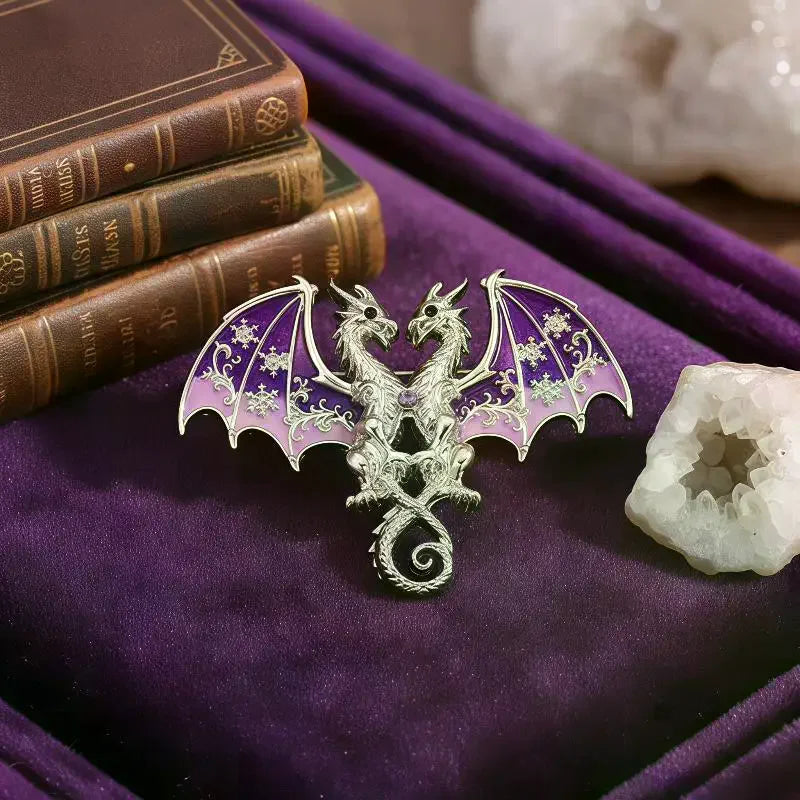 Unisex Beautiful 5-color Animal Party Office Brooch Pins Gifts Metal Dragon Brooches For Women Qme
