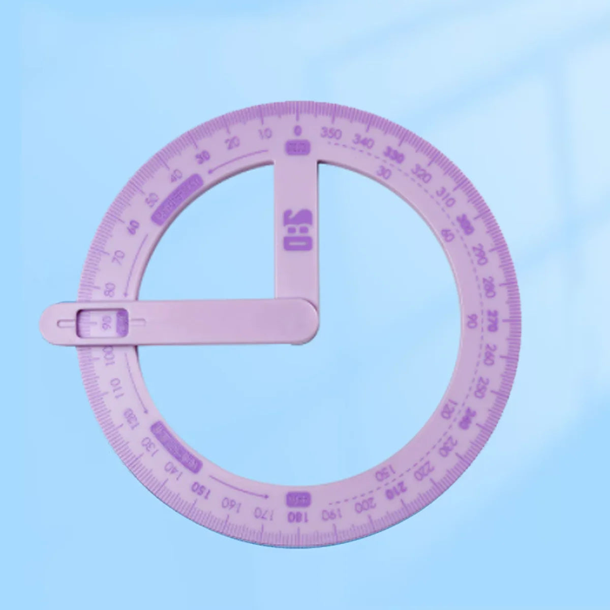 1PC 360 Degree Activity Protractor Student Angle Reader Teaching Aids Right Angle And Acute Drawing Stationery Qme Purple