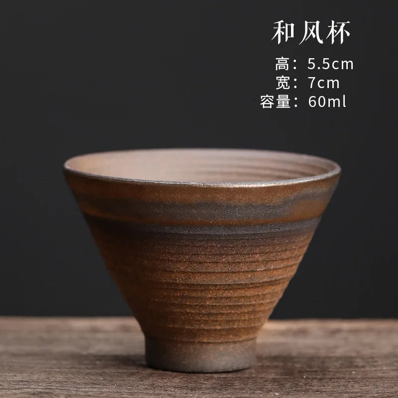 Handmade Coarse Pottery Master Cup Vintage Kiln-changed Tea Tasting Qme <200ml 60ml