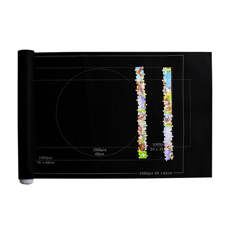 Puzzles Pad Jigsaw Roll Felt Mat Playmat Puzzles Blanket For Up To 1500 Pcs Puzzle Accessories New Portable Mat (Only Mat) Qme black