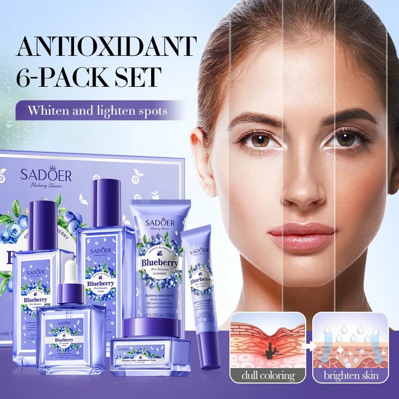 Blueberry Hyaluronic Acid Moisturizing Six-piece Hydrating Skincare Qme Default Title