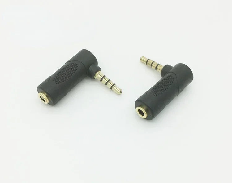 10pcs 3.5mm Audio Stereo Adapter 90 Degree 3 Pole Right Angle Female To Male 4 Pole Plug L Shape AUX Headphone Jack Converter Qme