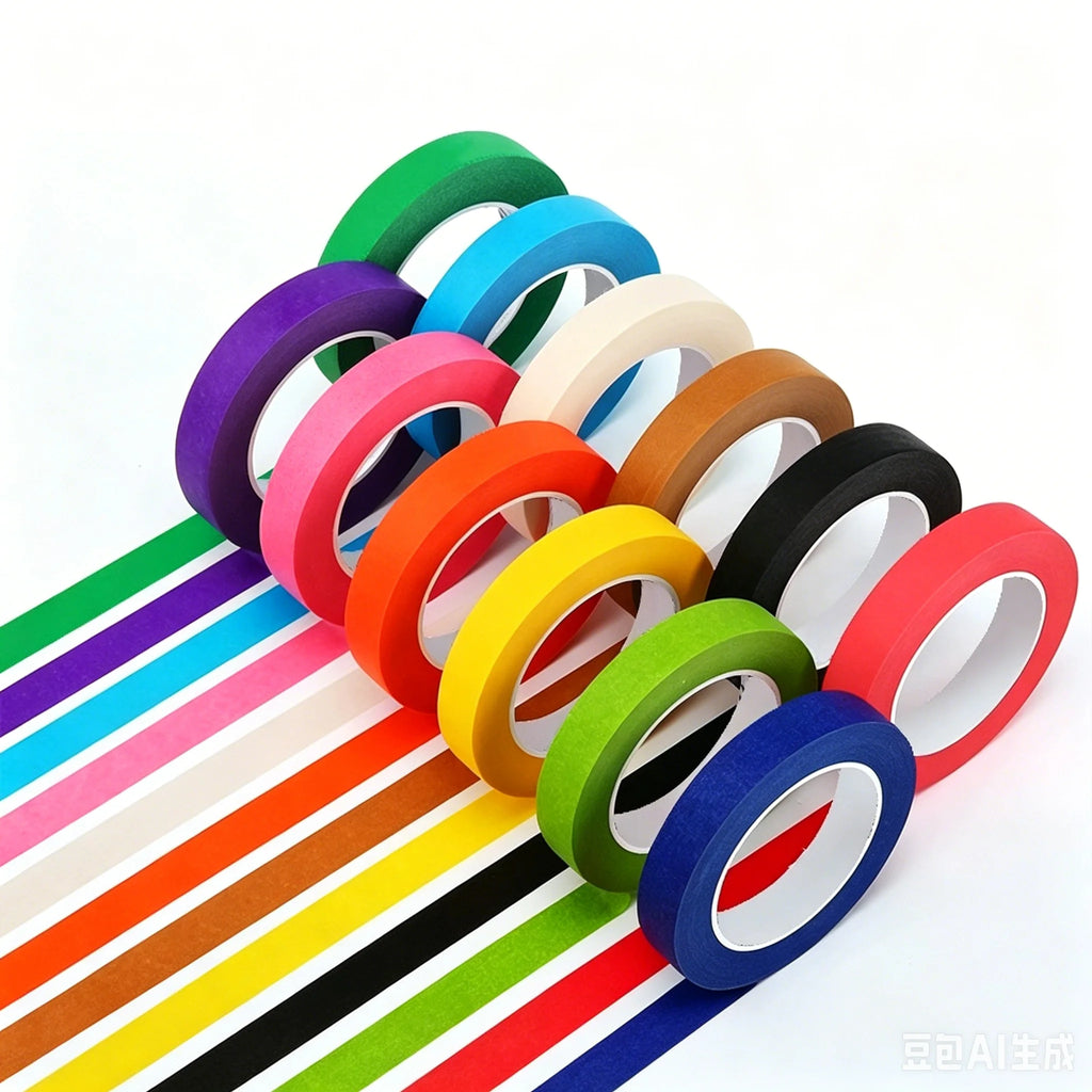 8 Rolls of colored Tape Set Solid Color Cute And Easy To Tear Paper Rainbow Tape DIY Decoration Decorate Notebook Cover Qme