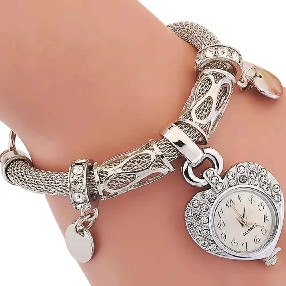 Watch For Women Watches 2023 Best Selling Products Luxury Watch Bracelet Set Diamond Steel Band Quartz Wristwatch Qme Silver