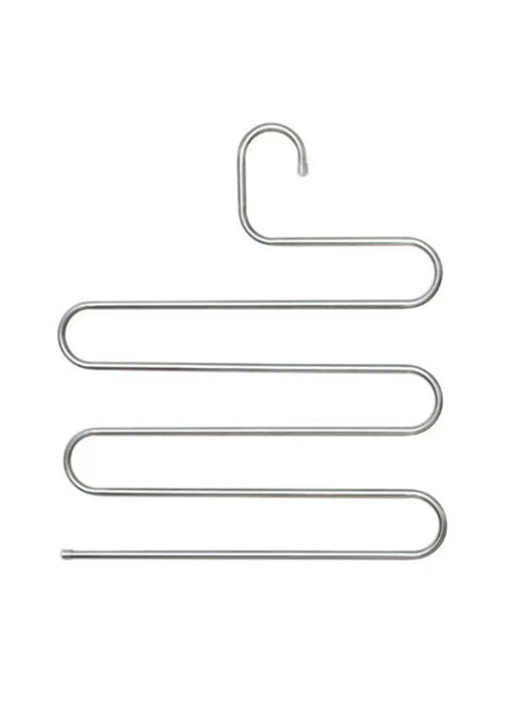 Stainless Steel Pants Rack Five-Layer Multi-Functional Hanger Multi-Layer Pants Storage Rack Home Organizer Qme 1PC