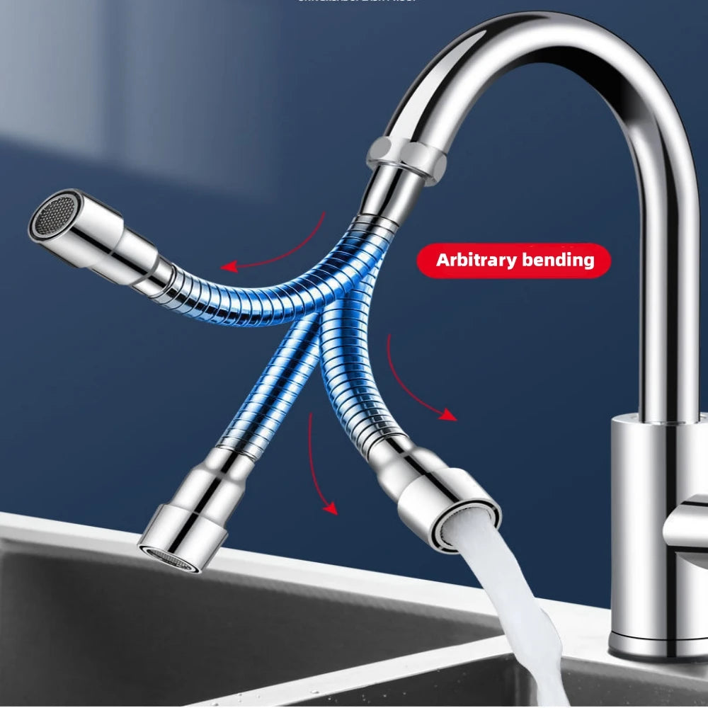 1Pcs Stainless Steel Faucet Extender 360 º All-round Adjustment of Water Level Extension Hose Kitchen Shower Home Accessories Qme
