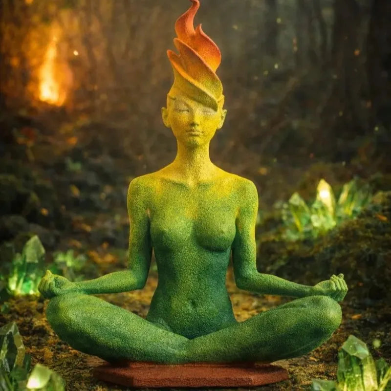 Nature Goddess Figurine Mindful Yoga Practice Elegant Decor Enhance Qme