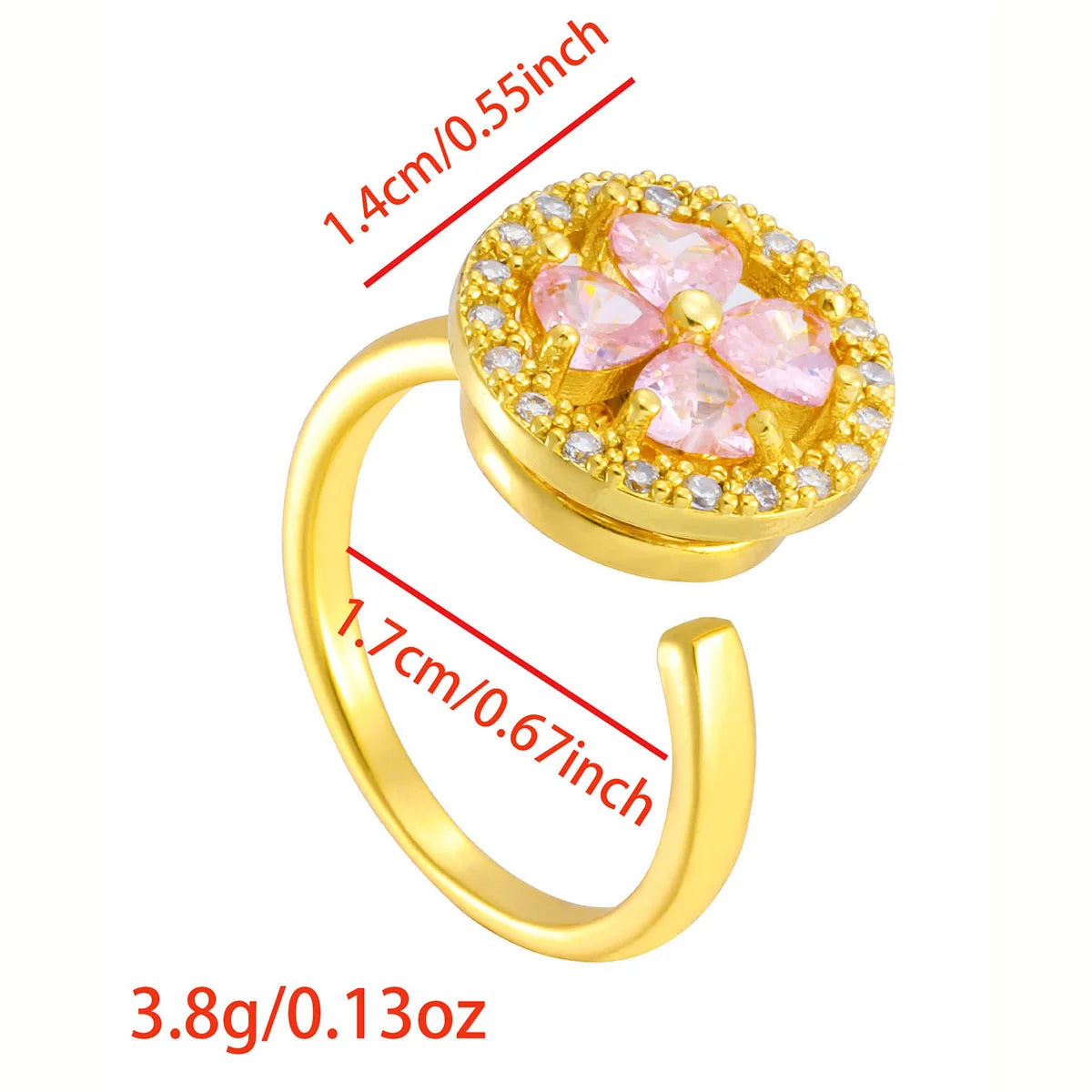 Luxury Rotating Animal Rings Women Spinner Fidgets Cute Flower Heart