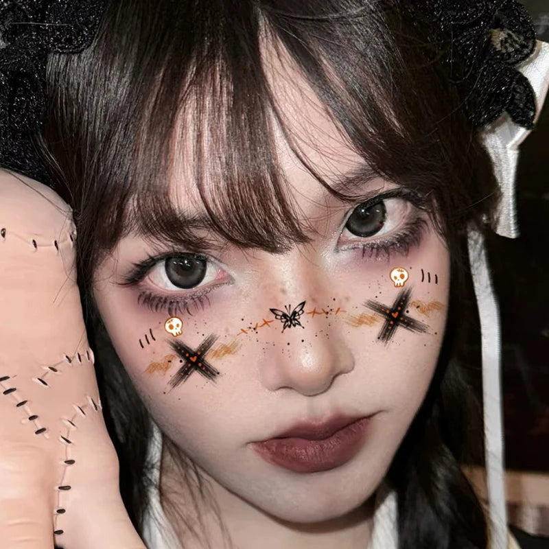 Halloween Vampire Bat Fake Freckles Temporary Tattoo Stickers Child Qme