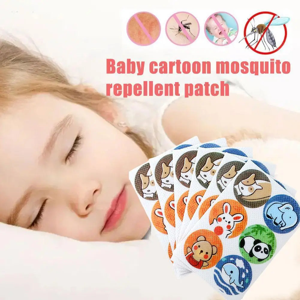 36/144Pcs Baby Mosquito Repellent Stickers Cartoon Patch Non-Toxic Natural Essential Oil Insect Bug Protector for Infants Toddl Qme
