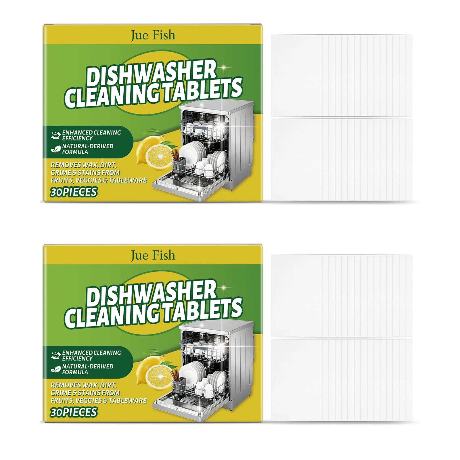 Dishwasher Cleaning Tablets Quickly Decompose Oil Stains Improve Cleaning Efficiency Eliminate Odors Dishwasher Cleaning Agents Qme 2 X 30pcs Boxed
