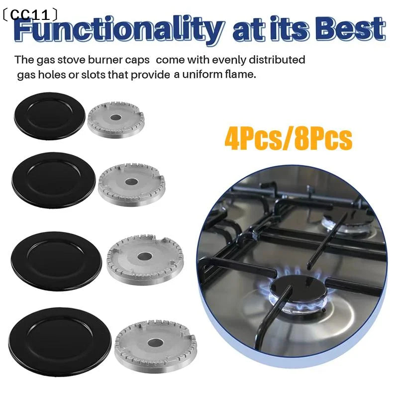 Durable Gas Stove Burner Caps Uniform Flame Even Holes Perfect Home Qme