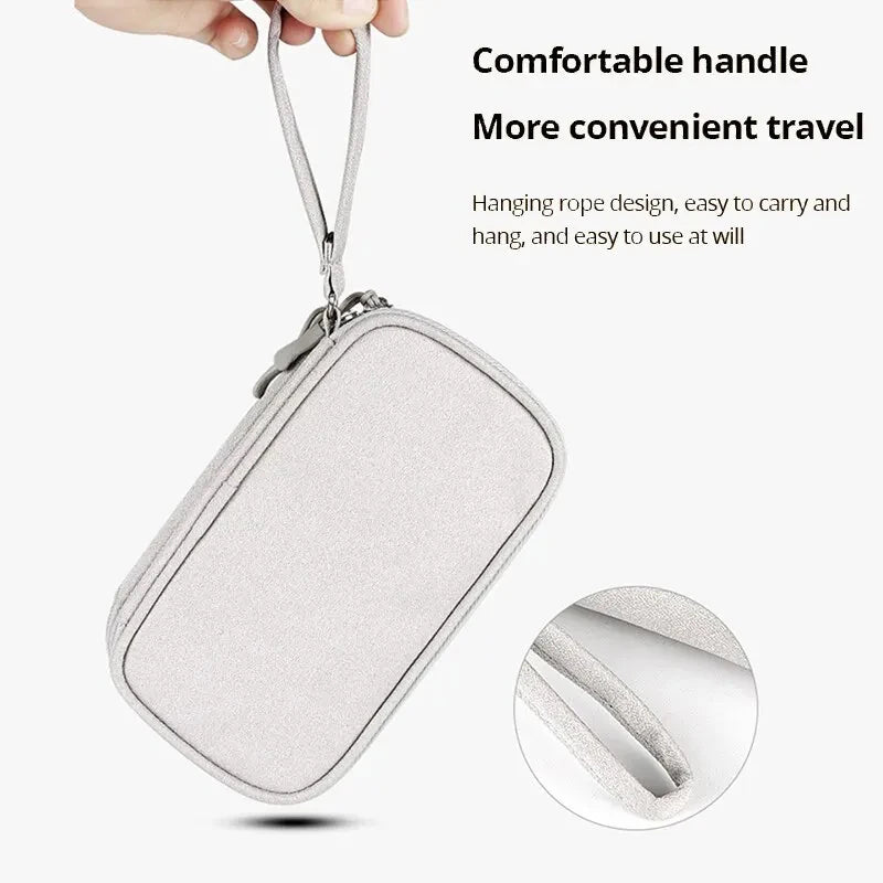 Portable Travel Digital Product Storage Bag Organizer Multi-layer Headset Cable Handbag Charging Treasure USB Data Cable Bag Qme