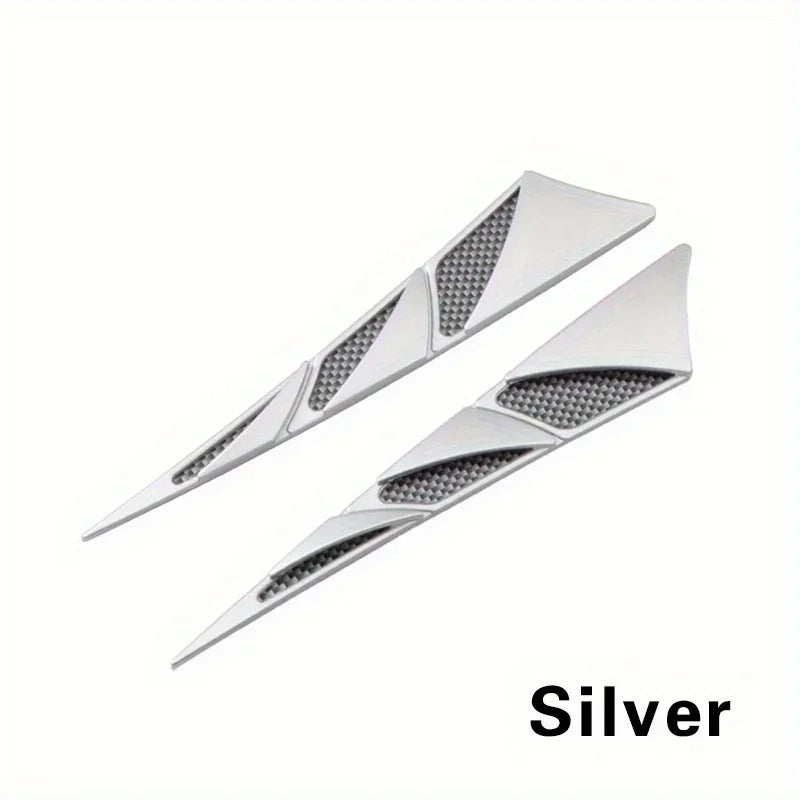 2pcs Fashion Universal Car Hood Vent Air Side Flow Intake Cover - Auto Exterior Hood Side Door Decorative Cover Trim Qme