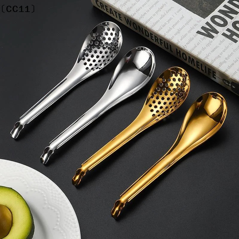 Stainless Steel Kitchen Spoon Cuisine Caviar Builder Roe Sauce Qme