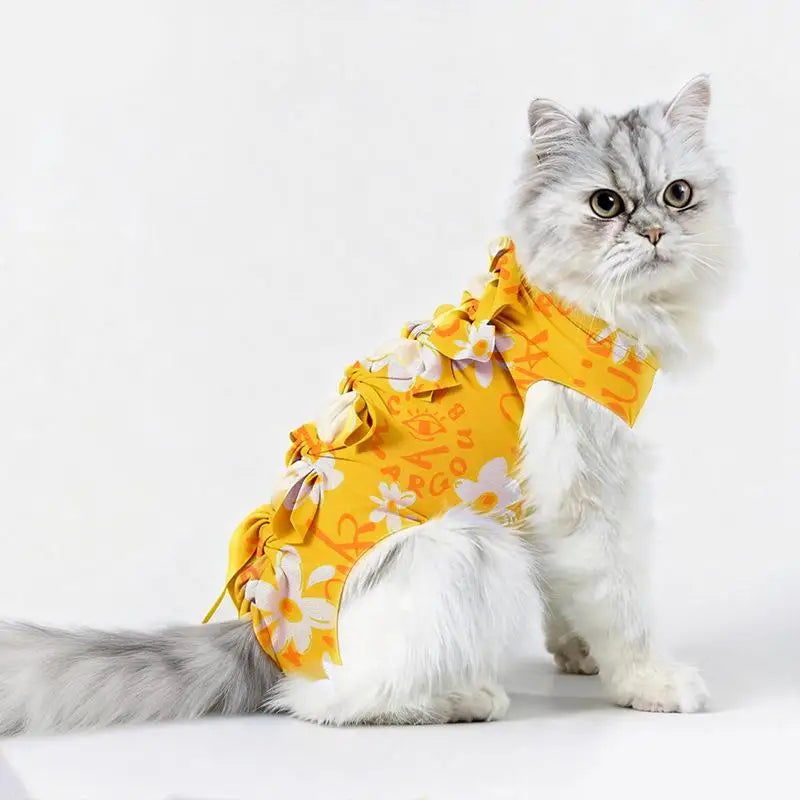 Postoperative Recovery Anti Licking Clothing Adjustable Cat Wound Qme M M