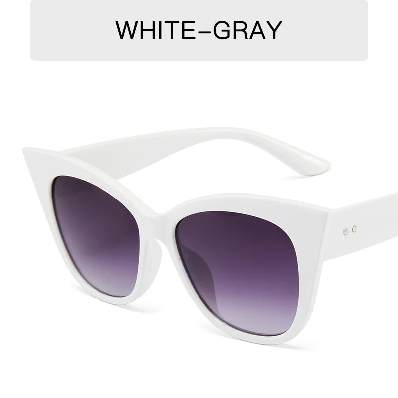Cat Eye Fashion Sunglasses Woman Vintage Luxury Brand Designer Black Glasses Sun Glasses for Female UV400 Eyewear Shades Qme BGY