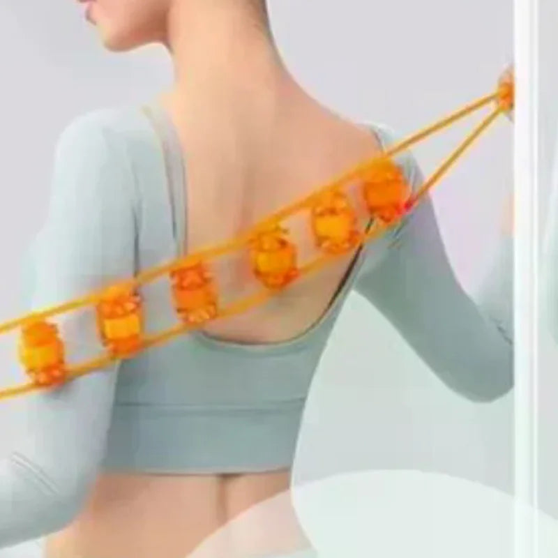 Handheld Pull Back Muscle Massager Roller Deep Relax Neck Shoulder Qme
