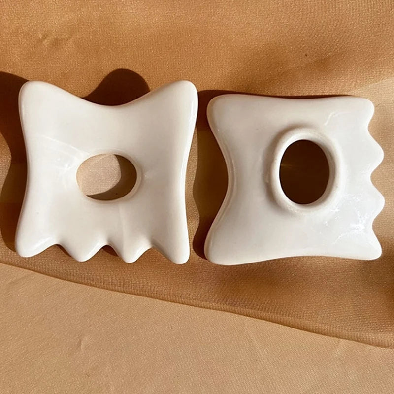 Ceramic Facial Scraping Tool Gua Sha Board Anti Aging Skin Care Qme