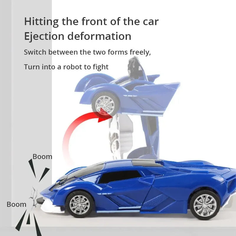 2 in 1 One-key Collision Deformation Car Toys Automatic Transformation Robot Plastic Vehicles Boys Toy Model Car Kids Baby Gift Qme