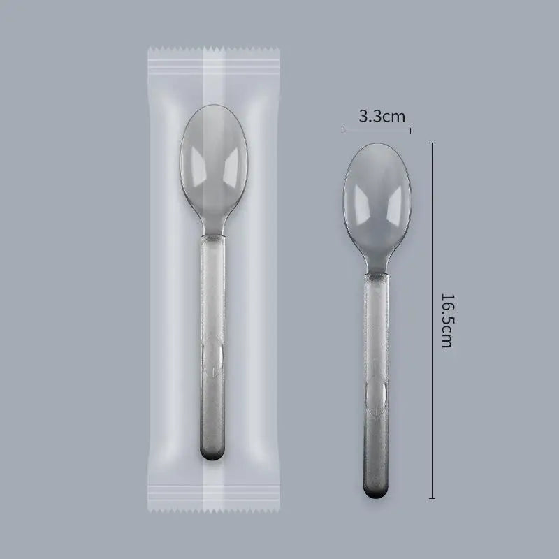 Individually Wrapped Disposable Plastic Utensils Fork Spoon Non Slip Qme B