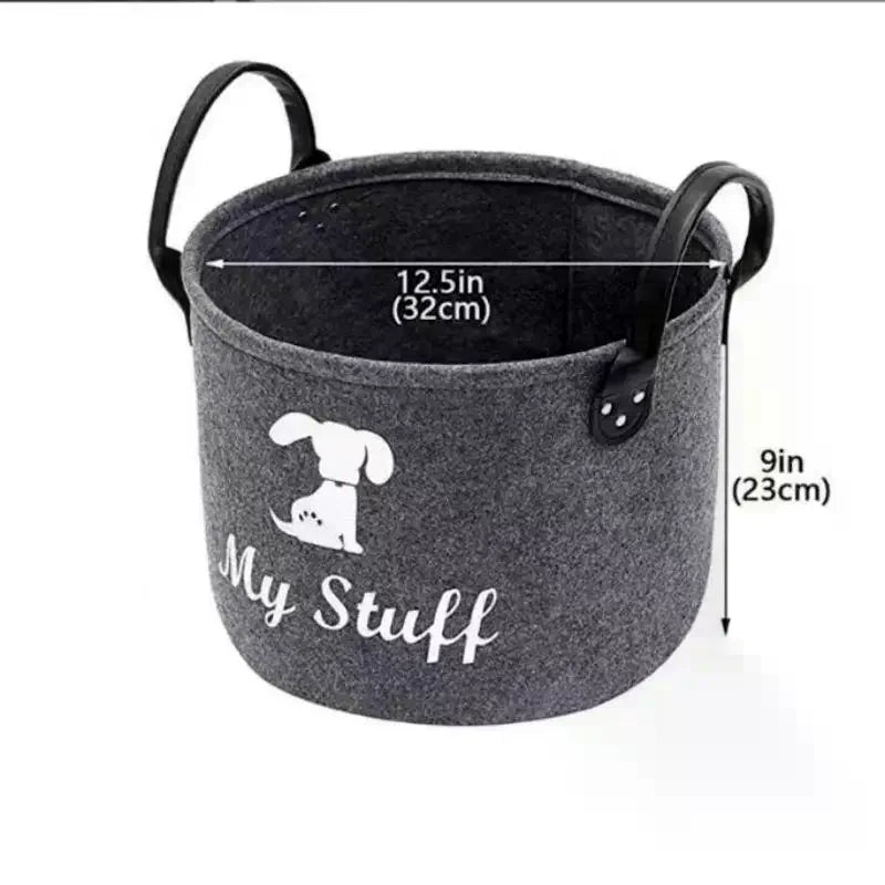 Felt Pet Toy Box Pet Toy Storage Basket Dog Toy Box Special Storage Basket For Organizing Pet Supplies Blanket Pet Storage Box Qme