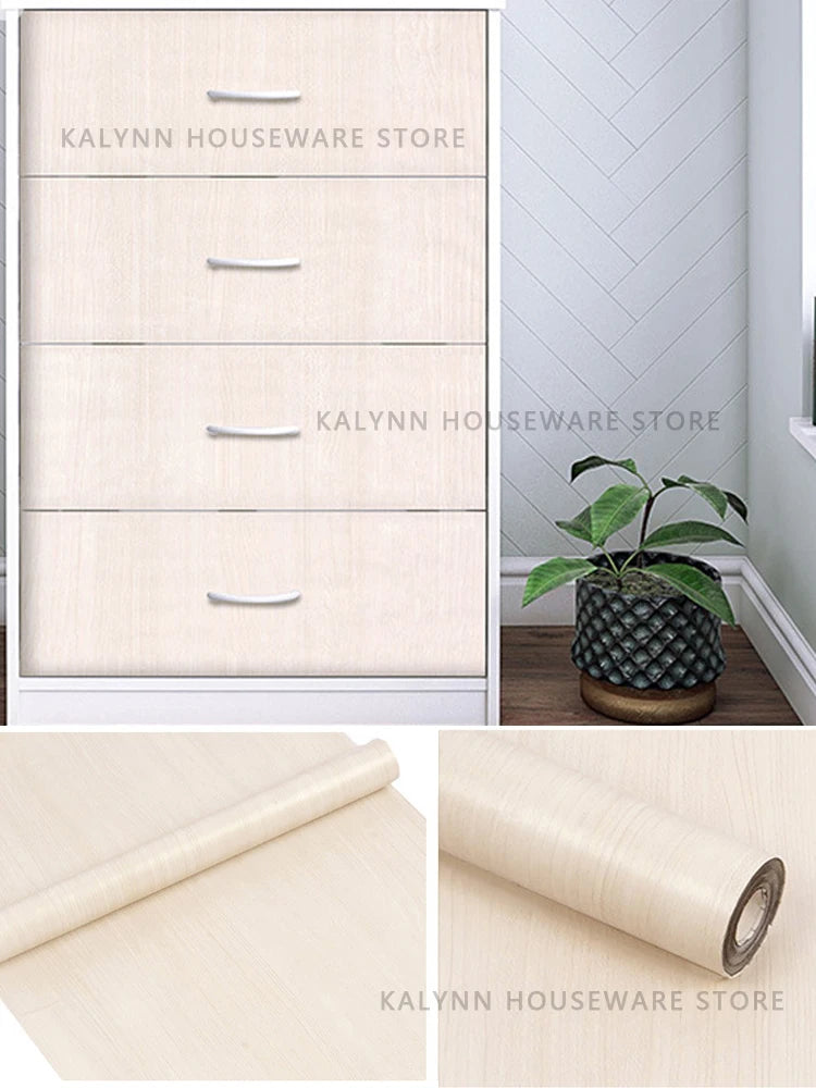 Wood Contact Paper Wallpaper Peel Stick Light Grain Stickers Cabinets Qme Wood Grain 00012 10mx45cm