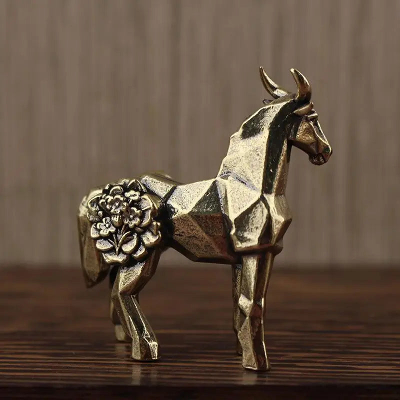 Horse Home Decor Ornament, Zodiac Sign, Horse Brass Statue Ornament Get Rich Immediately, Handicraft, Brass Ornament Qme