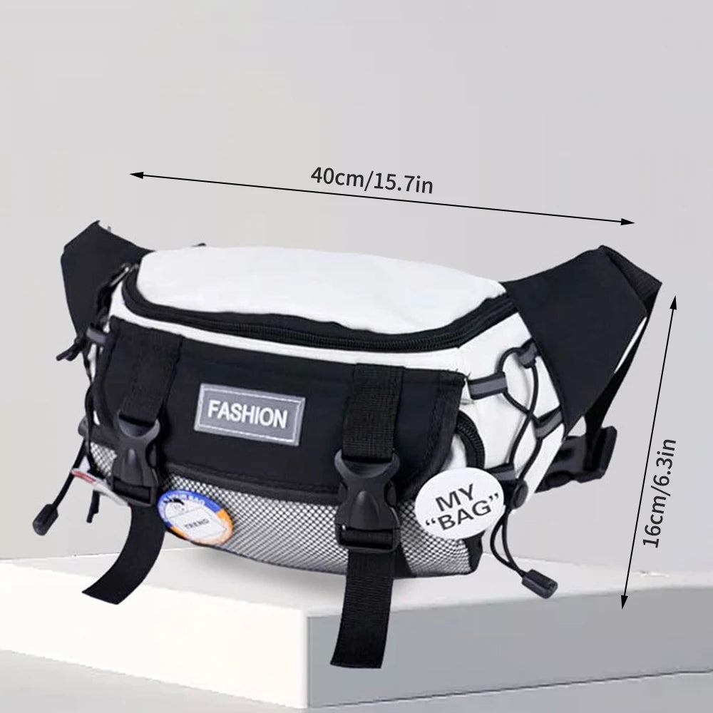 Random Crossbody Bag, Trendy Brand Workwear, Wind-Driven Waist Bag, Large Capacity Chest Bag Qme