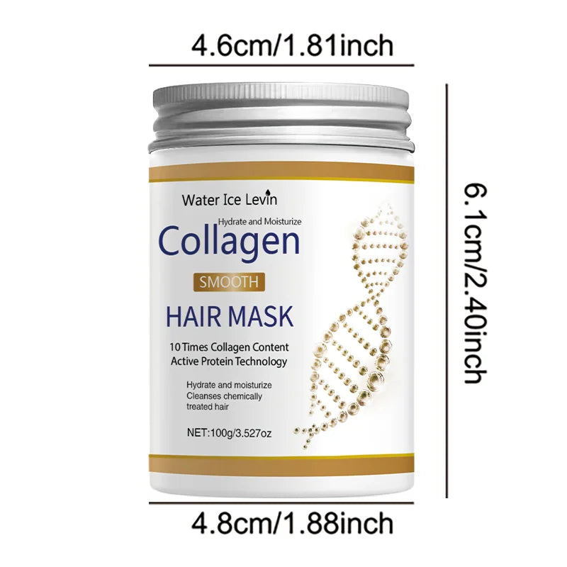 Unisex Keratin Hair Mask with Collagen and Coconut Oil - Deep Care Cream for Long Hair, Moisturizing, Suitable for Dry/Damaged Hair, Suitable for All Types Qme