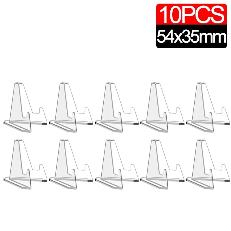 Wholesale Acrylic Coin Display Stand Holders Small Easel Rack Card Commemorative Challenge Coin Capsule Holder Support Qme 10PCS