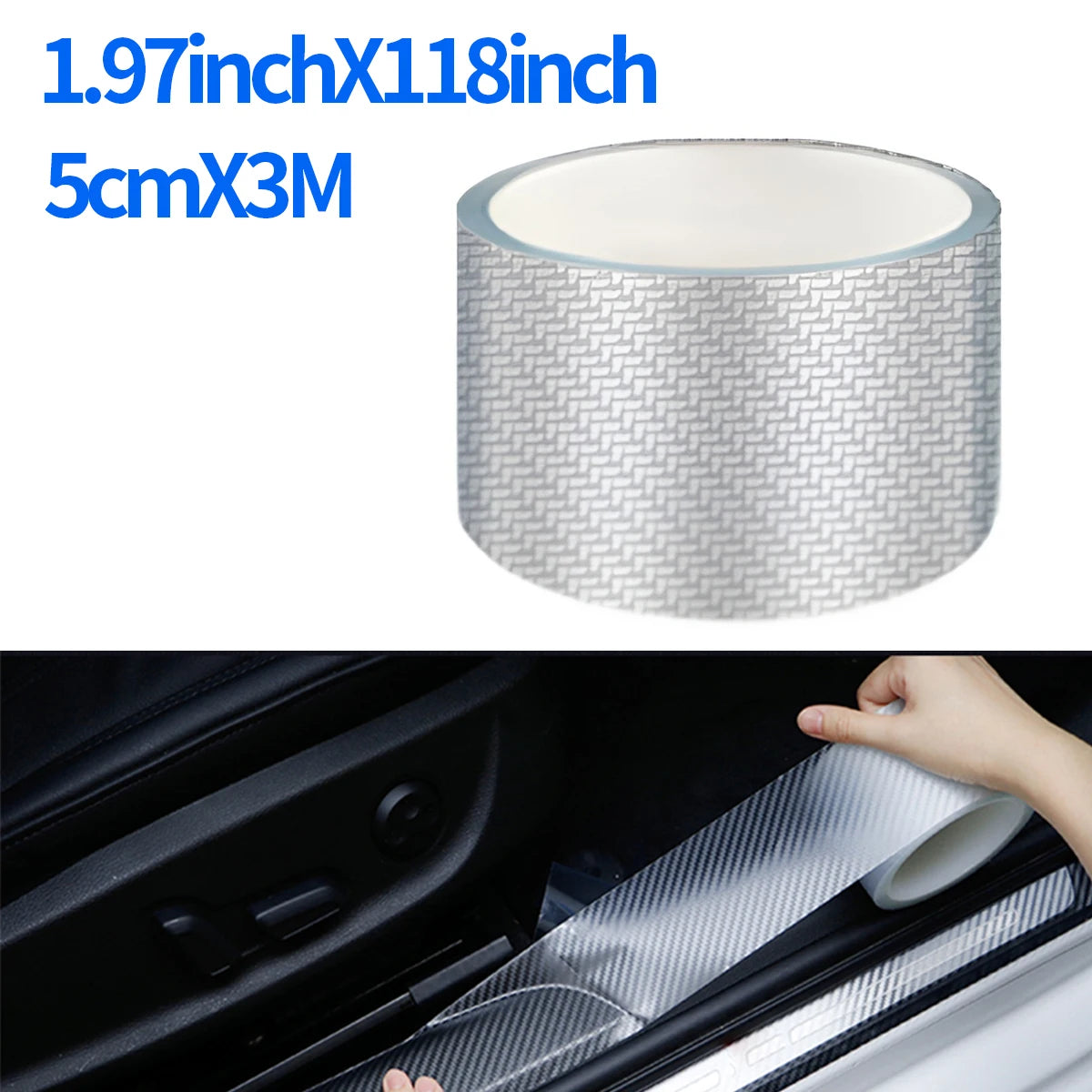 Car Door Protective Film Transparent 3D Carbon Fiber Door Edge Protector Wear-Resistant Anti Scratch Paint Guard Matte Sticker Qme 5cmX3m