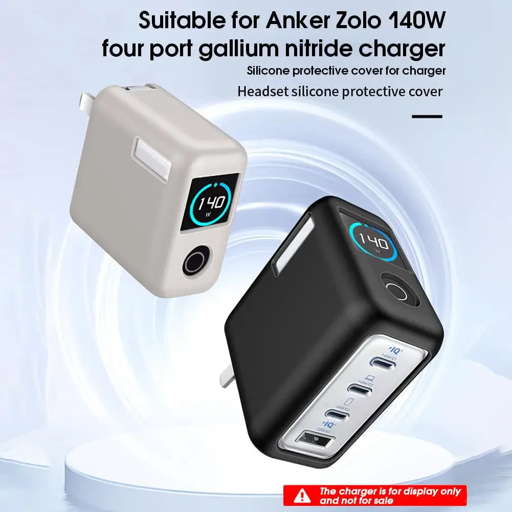 For Anker Zolo 140W Four-Port Gallium Nitride Charger Protective Silicone Cover Dust-Proof Anti-Fall Soft Sleeve Shell Qme