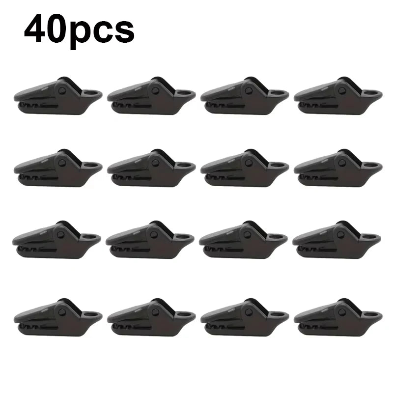 20 Durable PC Tent Clips - Windproof and Fade-proof, Easy to Carry Design, Suitable for Safe Outdoor Camping, Camping Accessorie Qme 40pcs