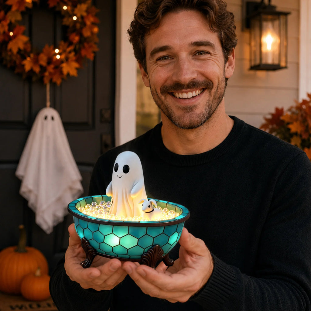 Creative and Cute Halloween Bathtub Night Light Indoor Figurine Lamps Holiday Birthday Fun Gift Party Scene Decoration Qme
