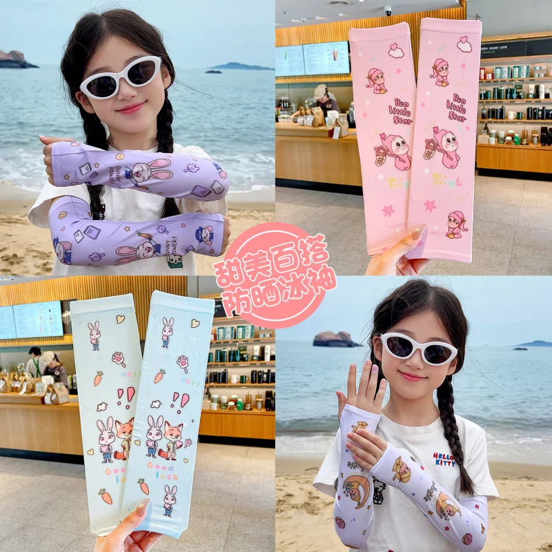 Judy Nick Sun Protection Sleeves, Breathable Cooling Sleeves for Students, UV-Protective Ice-Silk Sleeves Qme