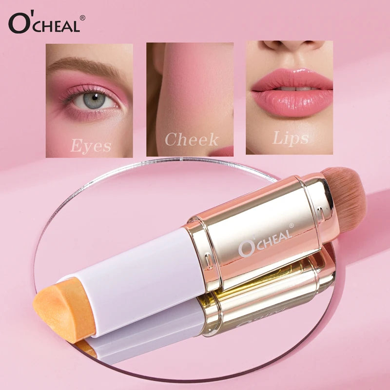 Multi Functional Powder Blusher Stick Waterproof Sweat Proof Durable Qme
