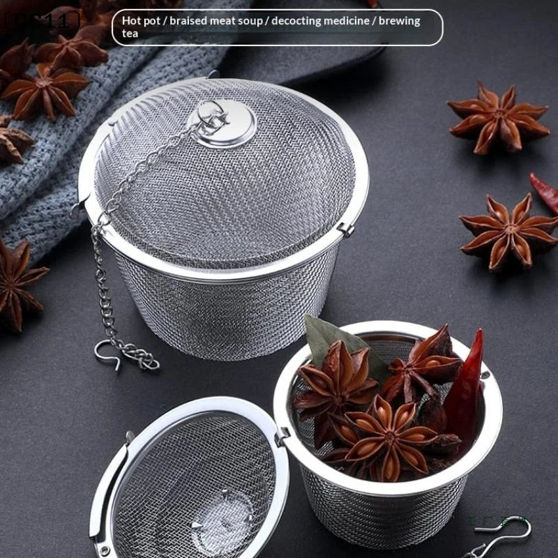 Tea Coffee Stew Spice Soup Herbal Sieve Infuser Reusable Stainless Qme