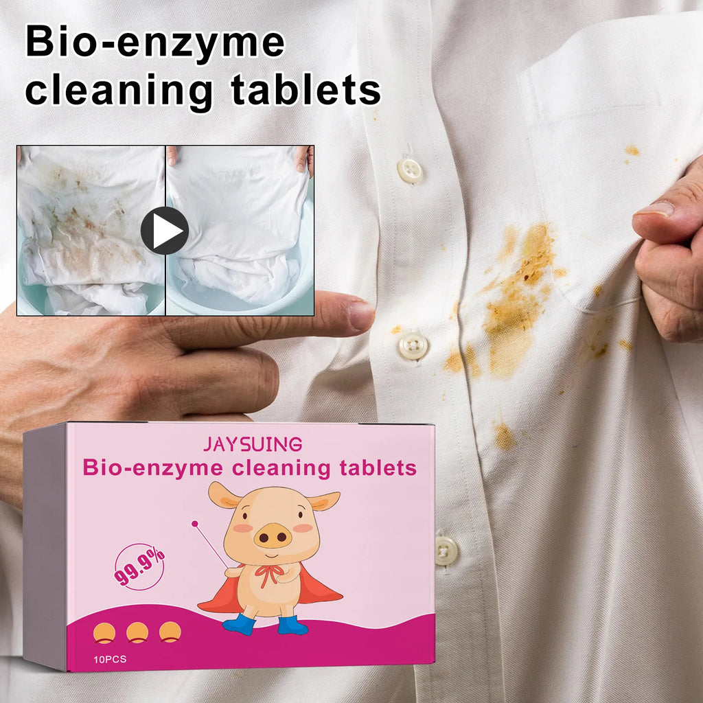 Enzyme Tablet for Clothes Shoe Clothing Pillowcase Enzyme Cleaning Remove Yellowing Brighten Color Explosive Salt Washing Agent Qme