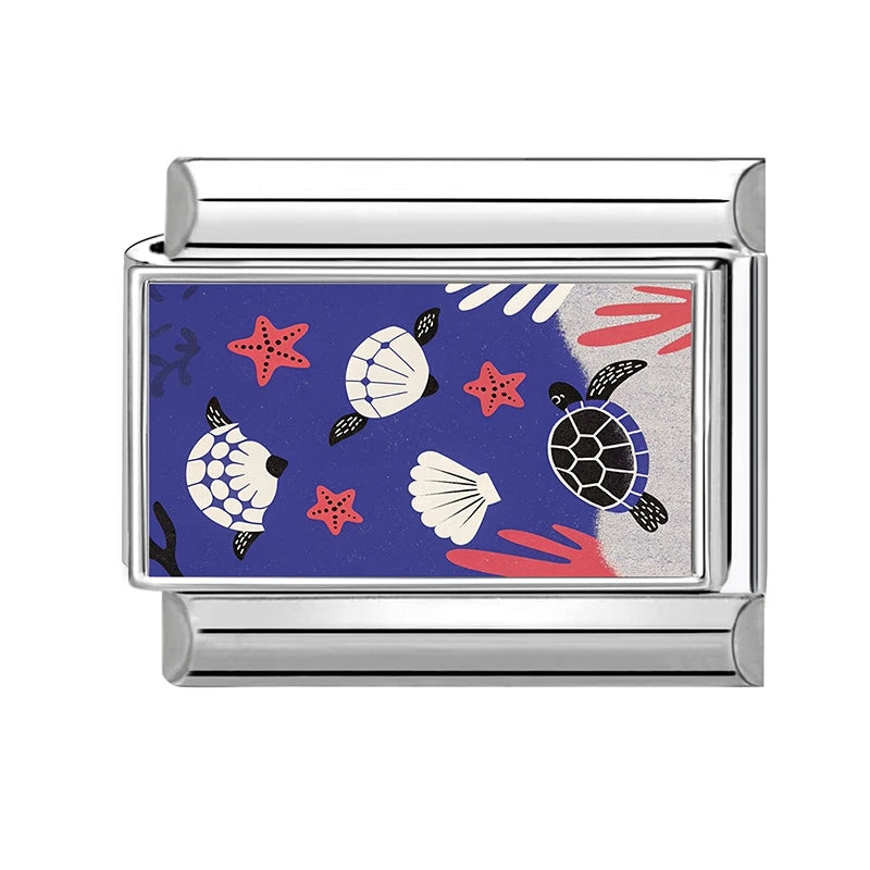 Dropshipping Wholesale Crabs Pattern Fish Shell Whale Italian Charm