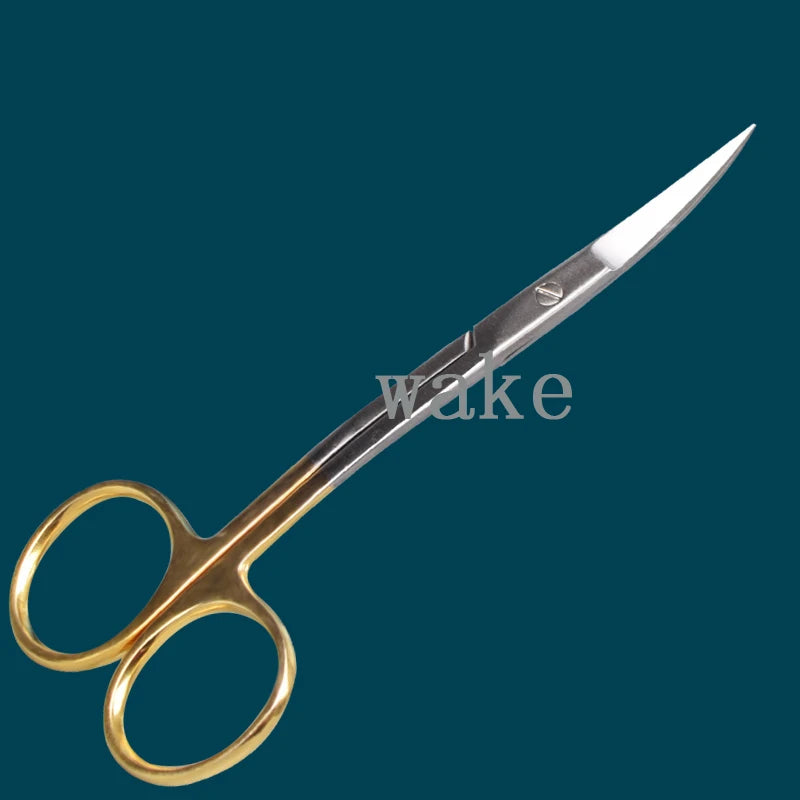 Dental Stainless Steel Scissors Curved Wave Sharp Durable Medical Qme