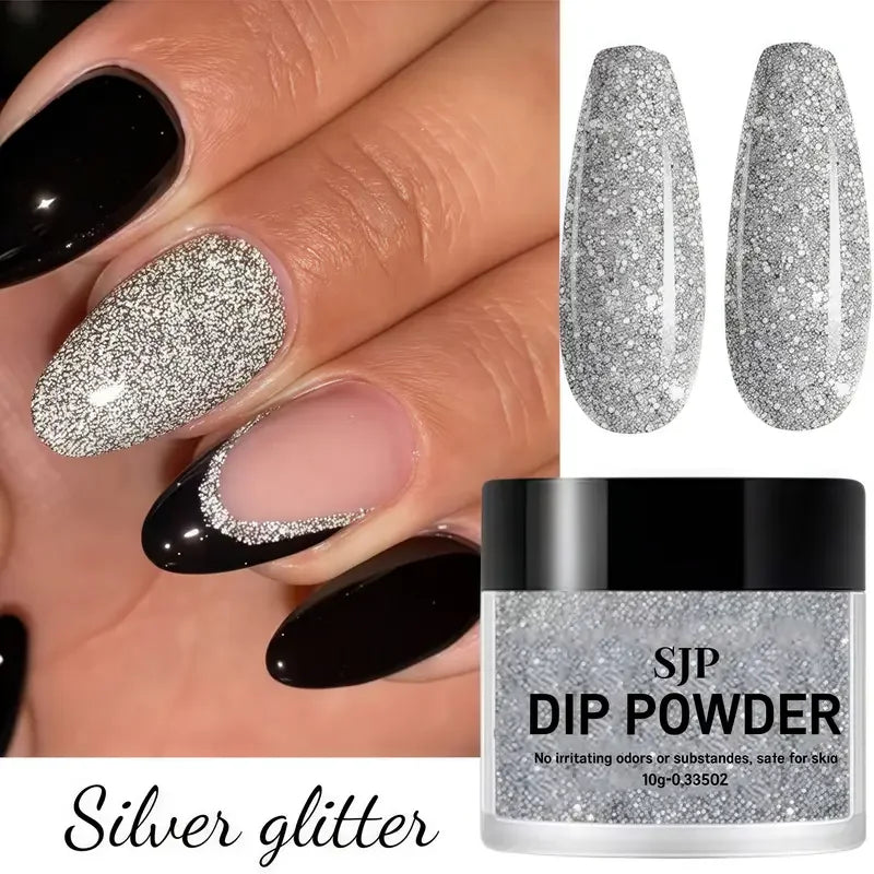 Acrylic Powder Series Red White Purple Glitter Sequins Professional Qme Silver gliter