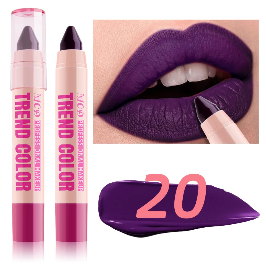 Moisturizing 12 Lipliner Pen Waterproof Plumping Stain Lipstick Qme 20