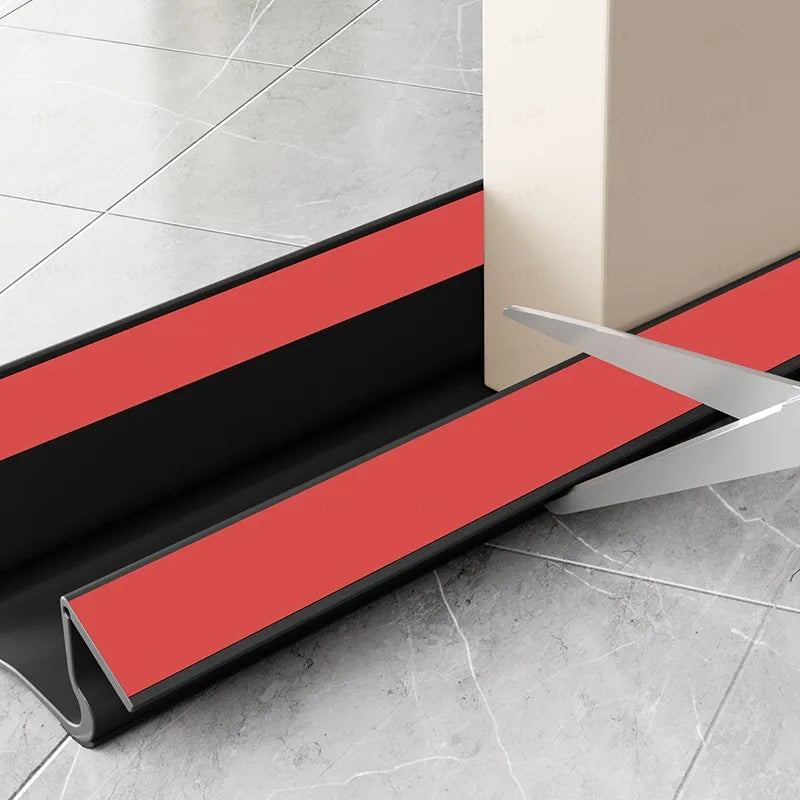 93cm Door Weather Stripping Triple Seal Windproof Bottom with Soundproofing Felt Seal Strips Bendable Self-adhesive Gap Strip Qme