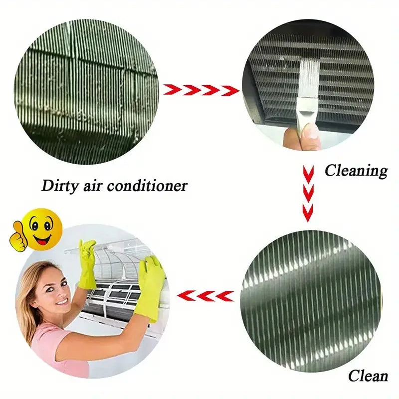 1Pc Stainless Steel Fin Comb Brush Straightener Cleaner Evaporator For Air Conditioner Blade Cooling Effective Cleaning Tool Qme